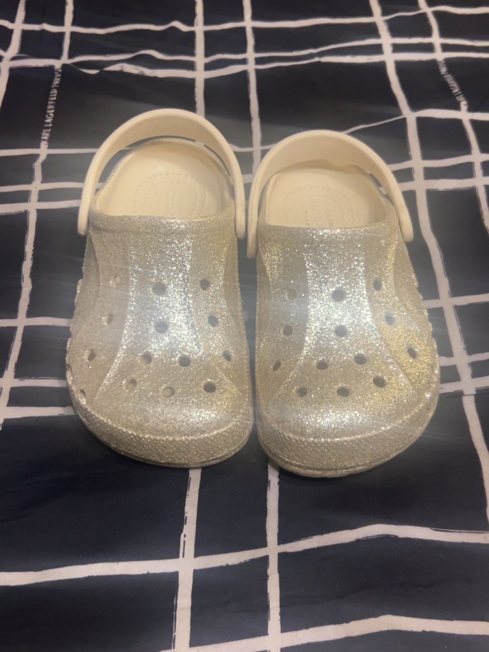 Gold glitter Crocs